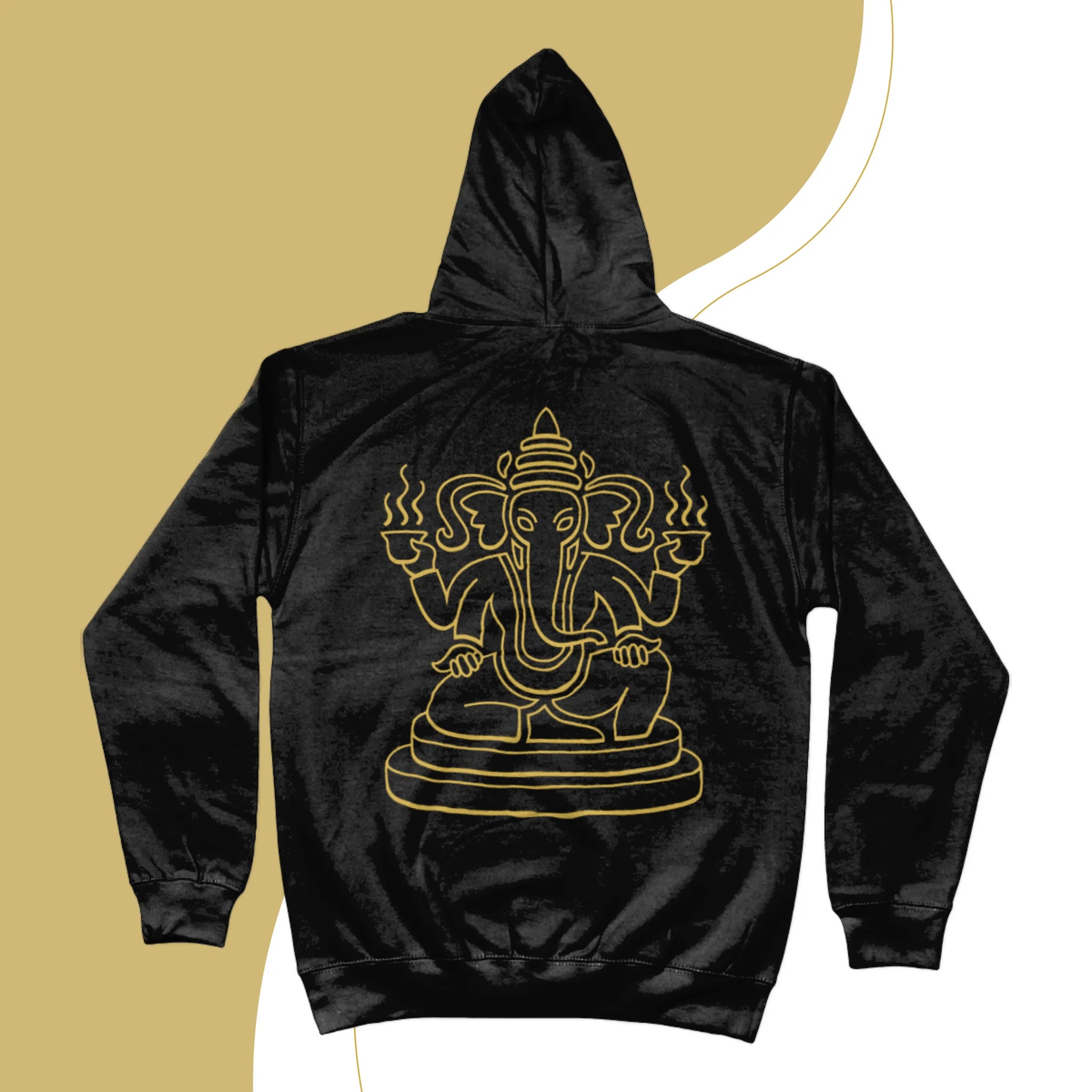 zwarte-hoodie-gouden-logo-ganesha-chai-fashion 2